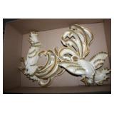 Ceramic Roosters,  Vintage wall décor