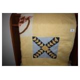 Yellow edged Quilt Top-Machine&Hand Stitched