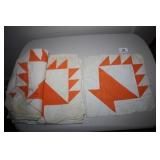 Quilt Blocks-Orange and White (28 total)