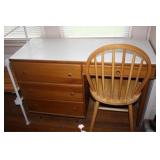 Blonde Wood MCM Writing Desk+Chair
