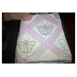 Butterfly Applique Quilt; Handquilted