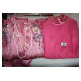 Vintage Silk Robe/Pajamas; Vintage Poly Dress