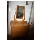 Blonde Wood Washstand Dresser with mirror