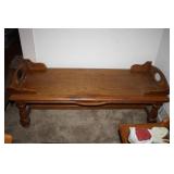 Wooden Coffee Table with Handle Accents