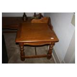 Wooden End Table with Hand;e Accents