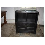 Black Wooden Shelf with Door