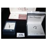 Cross Necklaces; heart Grandmother