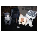 Stuffed Dogs; Husky, Schnauzer; Poodle; Tan Dog