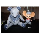Handdmade Teddy Bear; Ernie Engineer Mouse