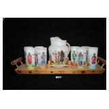 Knox Indian Glasses-Full Set with Pitcher and Tray