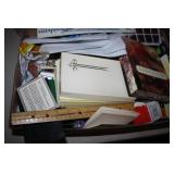 Box of Various Office Supplies