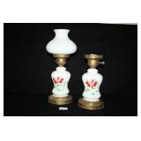 White Glass Painted Lamps; Need new electrical