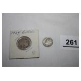 1924 Buffalo Nickel; 1961 Dime