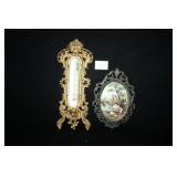 Cast Thermometer; Brass Picture Frame
