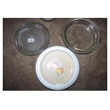 Ceramic pie plates - 2 , glass pie plates - 2