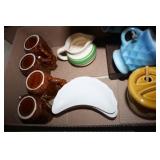 Coffee mugs - 2 sets, half moon dishes