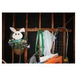 Easter Decorations; Hose; Metal Cart