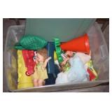 Plastic Box with Kids toys; Dolls, Blocks, etc