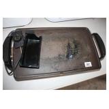 Electric Skillet with cord and drip tray