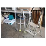 Walker and metal stepstool