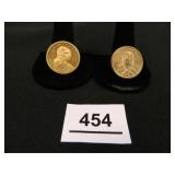 Sacagawea $1 Coins-(2); No date on front;