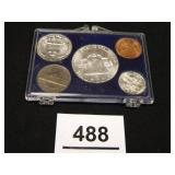 1958-P Coin Set; Half Dollar, Quarter, Dime, Nicke