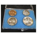 1960 Coin Set; Quarter, Nickel, Penny-"D"; Dime-"P