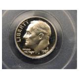 1985-S Roosevelt Dime; PCGS PR69DCAM;