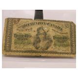 1870 Dominion of Canada Twenty-Five Cent Note/Bill