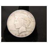 1935-S Peace Silver Dollar; 3 Rays;