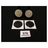 1972-D & 1972-P Eisenhower Dollars; (2); Copper/Ni