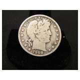 1908-O Barber Half Dollar;