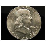 1962 Franklin Half Dollar;