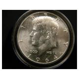 1964 Kennedy Half Dollar; 90% Silver;