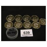 Kennedy Bicentennial Half Dollars-(9); Silver?; 17