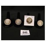 Kennedy Half Dollars (4)Total; 1981-S; 1984-S; 198