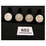 Washington Quarters-(4); 1935-D & S; 1937-D; 1939-