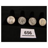 Washington Quarters 1948-S (2); 1948-D (1); 1949-D