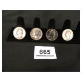 Washington Quarters; 1965; 1966; 1967; 1968-D;