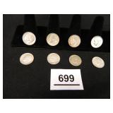 1964 Roosevelt Dimes-(8); P-7; D-1;