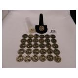 1956 Jefferson Nickels; (31);