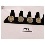 1959-D Jefferson Nickels; (4);