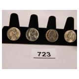 1959-D Jefferson Nickels; (4);