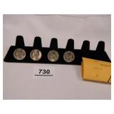1959-D Jefferson Nickels; (4);