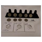 Buffalo Nickels; 1936-(8); 1936-S-(1);