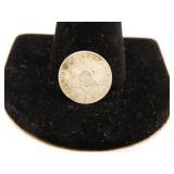 1853 Three Cent Silver Coin;