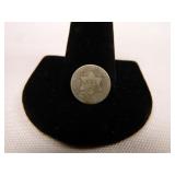 1853 Three Cent Silver Coin;