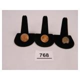 Error Pennies; 2-Struck off-center; 1-Penny missin