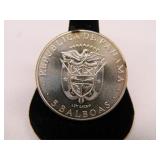 1970 Panama 5 Balboas Silver Olympic Coin;