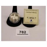 Civil War Commemorative Silver Coin; .999 Silver;